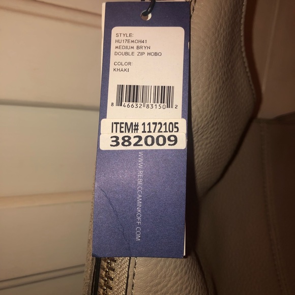 Rebecca Minkoff Bryn Double Zip Hobo Khaki NEW - Picture 6 of 8